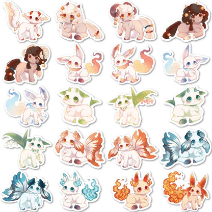 40PCS of cute graffiti stickers featuring fantasy creatures, personalized, fashionable and creative DIY exquisite decorative stickers, notebooks, children's gifts, ipads, guitars, helmets, and popular decal toys