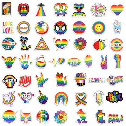 50PCS Rainbow Same Sex Graffiti Waterproof Stickers Personalized Creative Decoration Refrigerator Skateboard Cup