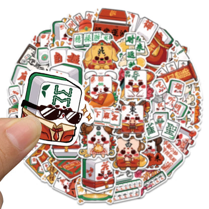 50PCS Lunar New Year Stamp Art Stickers, Cute Cartoon Seal Doodles for Red Envelopes, Cards, and Festive Crafts