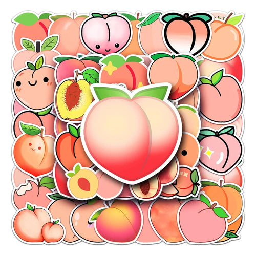 50PCS Peach Cartoon Personality Creative Sticker  DIY Guitar Refrigerator Computer Suitcase Notebook Waterproof