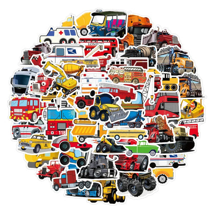 50PCS New Car Truck Graffiti Sticker Waterproof Luggage Laptop Scooter Water Cup Refrigerator Sticker