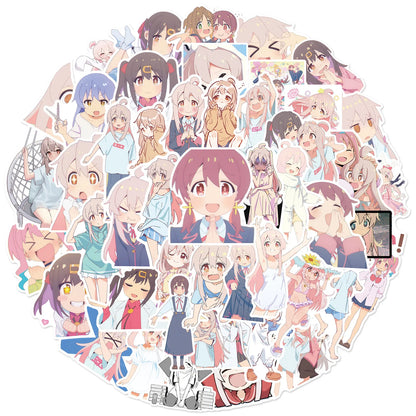 50PCS Trendy Cartoon Anime Girl Graffiti Water Cup Interior Decoration DIY Waterproof PVC Sticker Children Toys