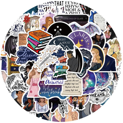 50PCS New Popular Cartoon Acotar Sticker Pack Skateboard Guitar Decoration DIY Laptop Waterproof Graffiti Decal