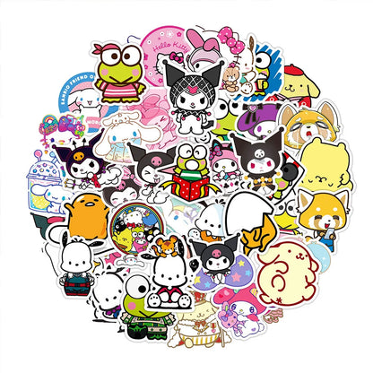 50PCS  SanrioCartoon Cute Collection Graffiti Personality Trend Guitar Sticker Water Cup Computer Suitcase Sticker