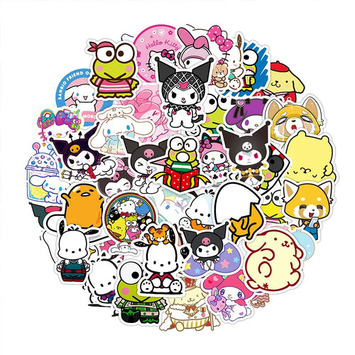 50PCS  SanrioCartoon Cute Collection Graffiti Personality Trend Guitar Sticker Water Cup Computer Suitcase Sticker