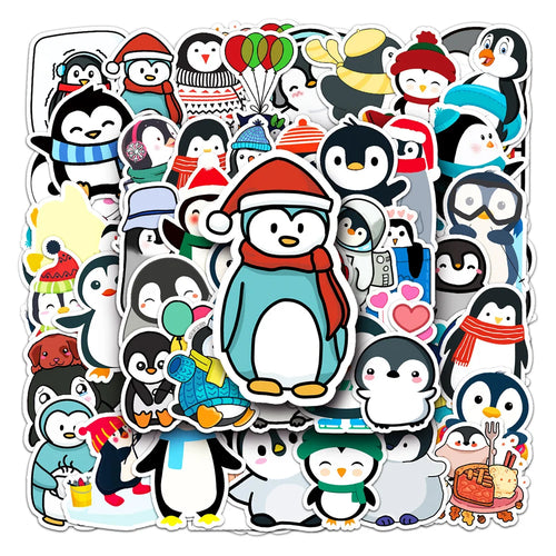50PCS  NewDIY Penguin Cartoon Personality Creative Computer LuggageCar Table Chair Decoration Waterproof Sticker