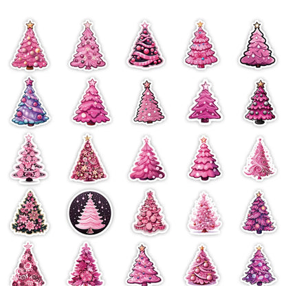 50PCS New Ins Christmas Tree Stickers Cartoon Creative Animation IPad Desk Luggage Chair Decoration Waterproof