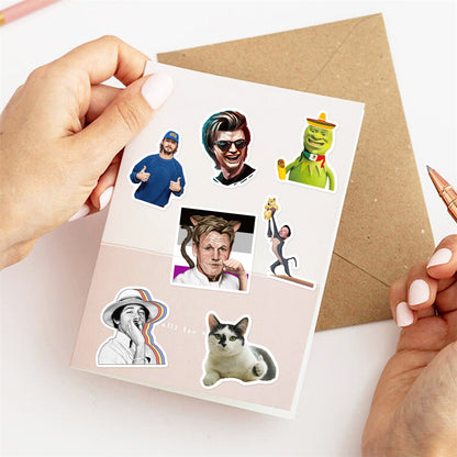 50PCS Netroots Parody Stickers, Fashion Meme & Satirical Doodle Decals for Streetwear Fans and Accessories