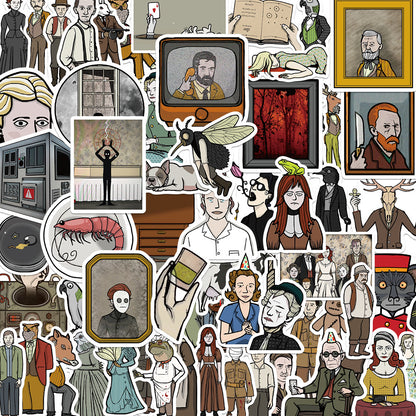 50PCS Diverse Character Doodle Stickers, Assorted Cartoon People Decals for Fashion Sketches and Creative Expression