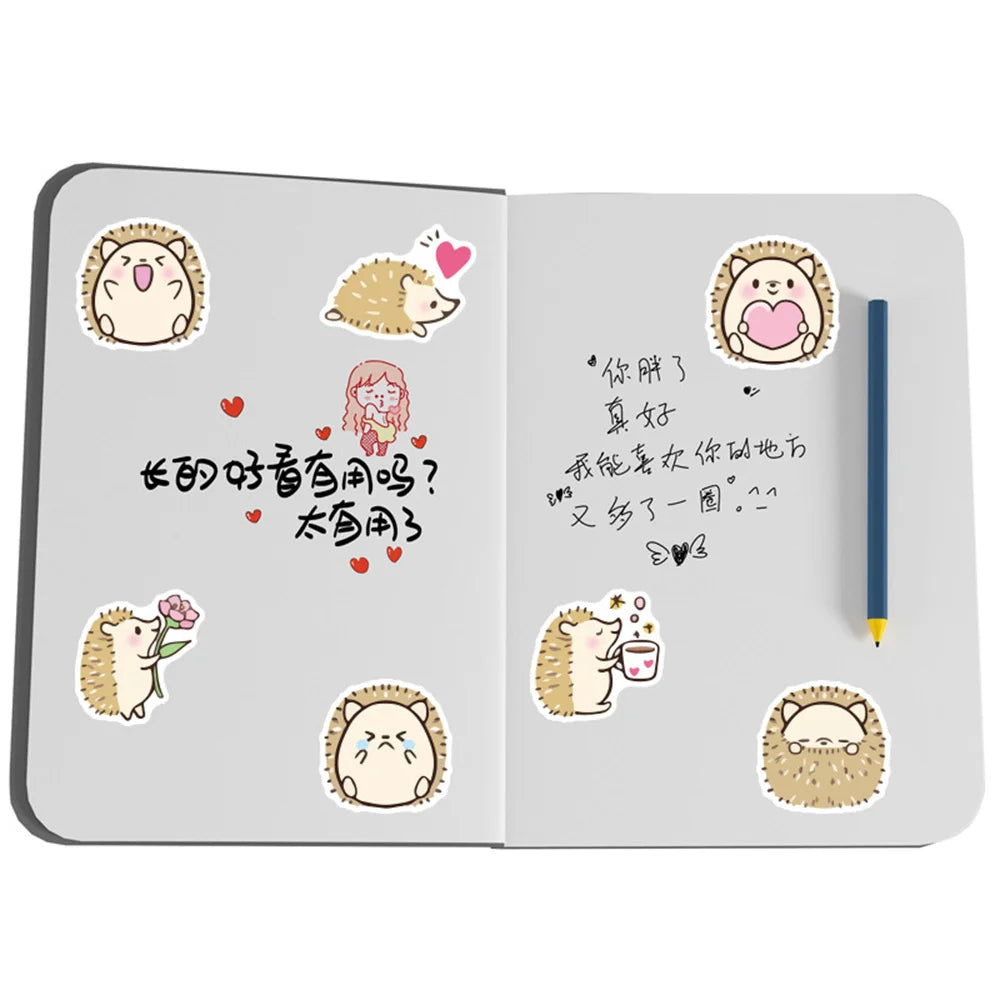 40PCS cartoon cute hedgehog series decorative style graffiti stickers, personalized, fashionable, creative and trendy DIY exquisite decorative decal cups, helmets, skateboard popular sticker toys