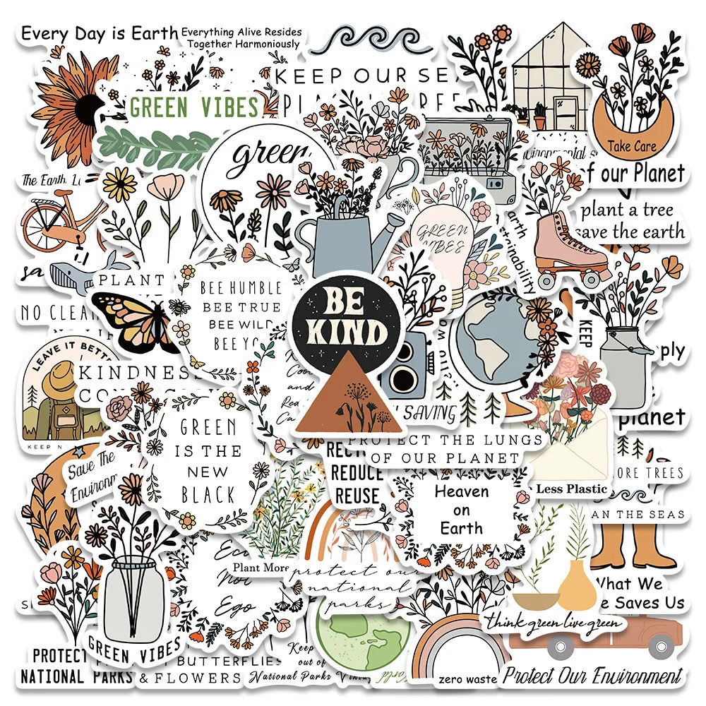 50PCS eco-friendly and inspiring English phrase graffiti stickers, personalized, fashionable and creative DIY trend decorative exquisite stickers, toys, laptops, skateboards, helmets, popular stickers