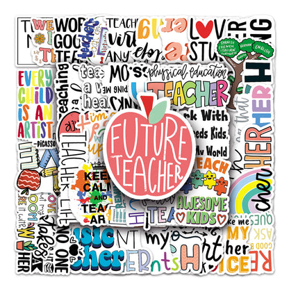 50PCS Cartoon Motivational English Doodle Stickers Perfect for Laptops, Skateboards, Water Bottles, Guitars, and Stationery Boxes Exquisite DIY Desktop Decor Decals