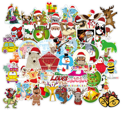50PCS Subverted Santa Claus Stickers - Deconstructed Christmas Icon Decals for Festive Anarchy Journals, Gift Economy Critiques & Holiday Rebellion Projects