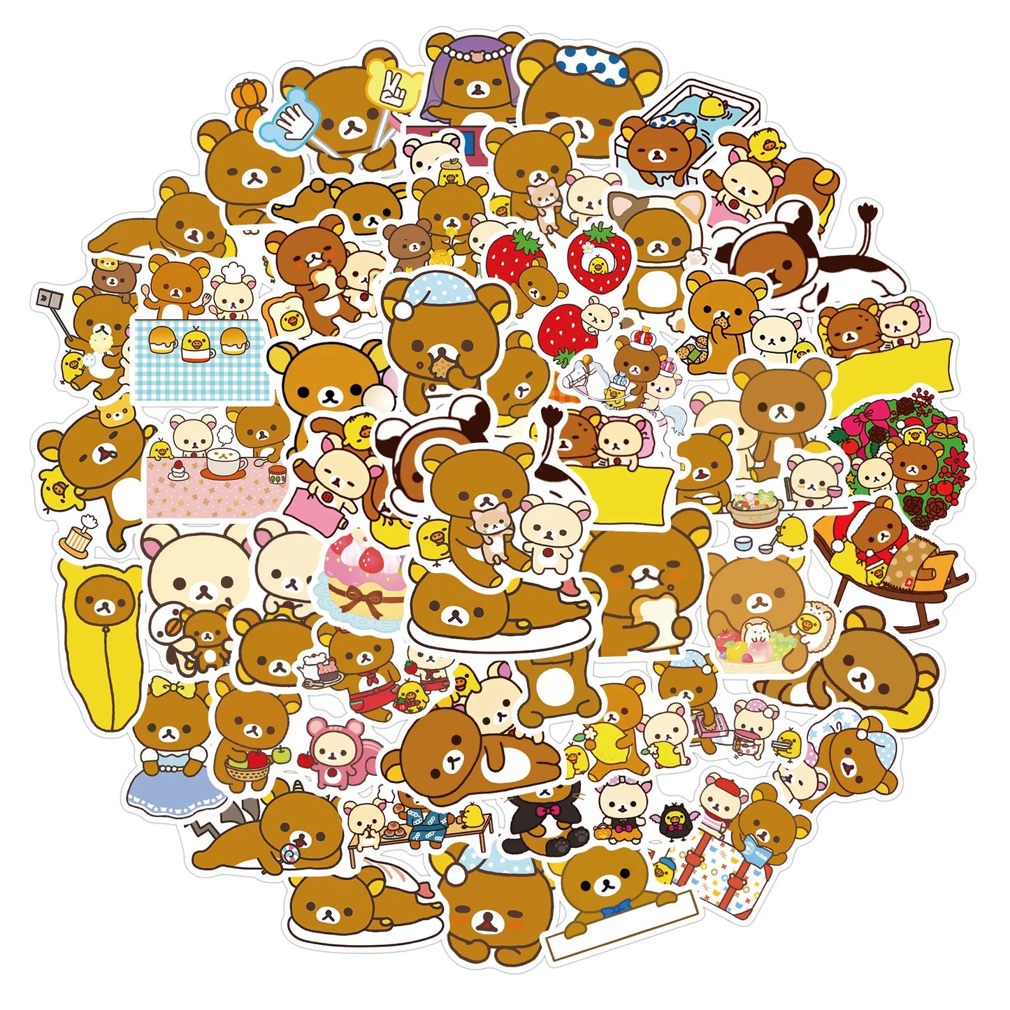 50PCS Cartoon Nature Animal Graffiti Stickers Cartoon Waterproof Stickers Skateboard Suitcase Decorative Stickers