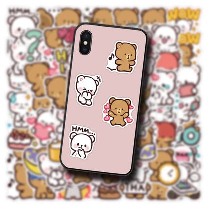 60PCS Angry Bear Stickers Cute Cartoon Graffiti Personality Decoration DIY Exquisite Decorative Decals Toys For Cell Phone Cases Water Cups Suitcases Popular Stickers