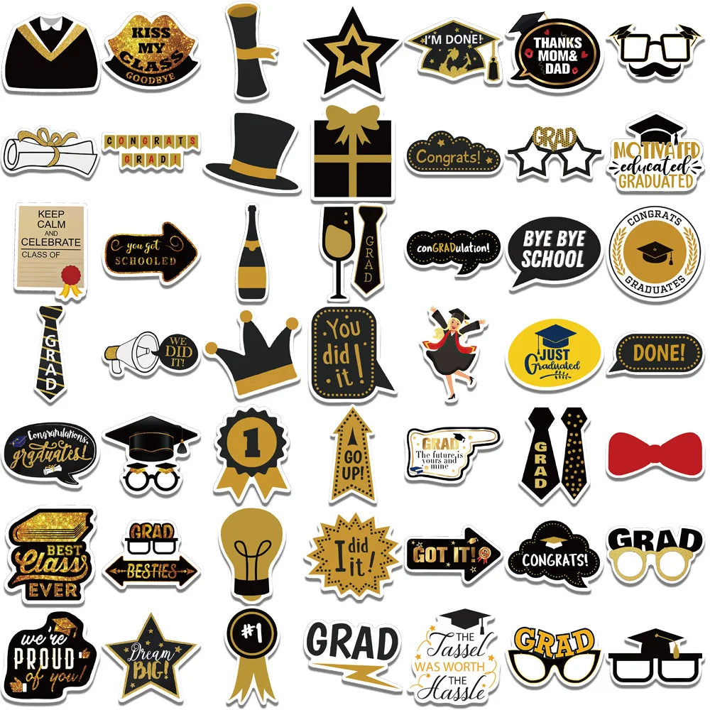 50PCS 2026 Graduation Season New Graffiti Personalized Sticker Notebook Point Mobile Phone Decoration Skateboard