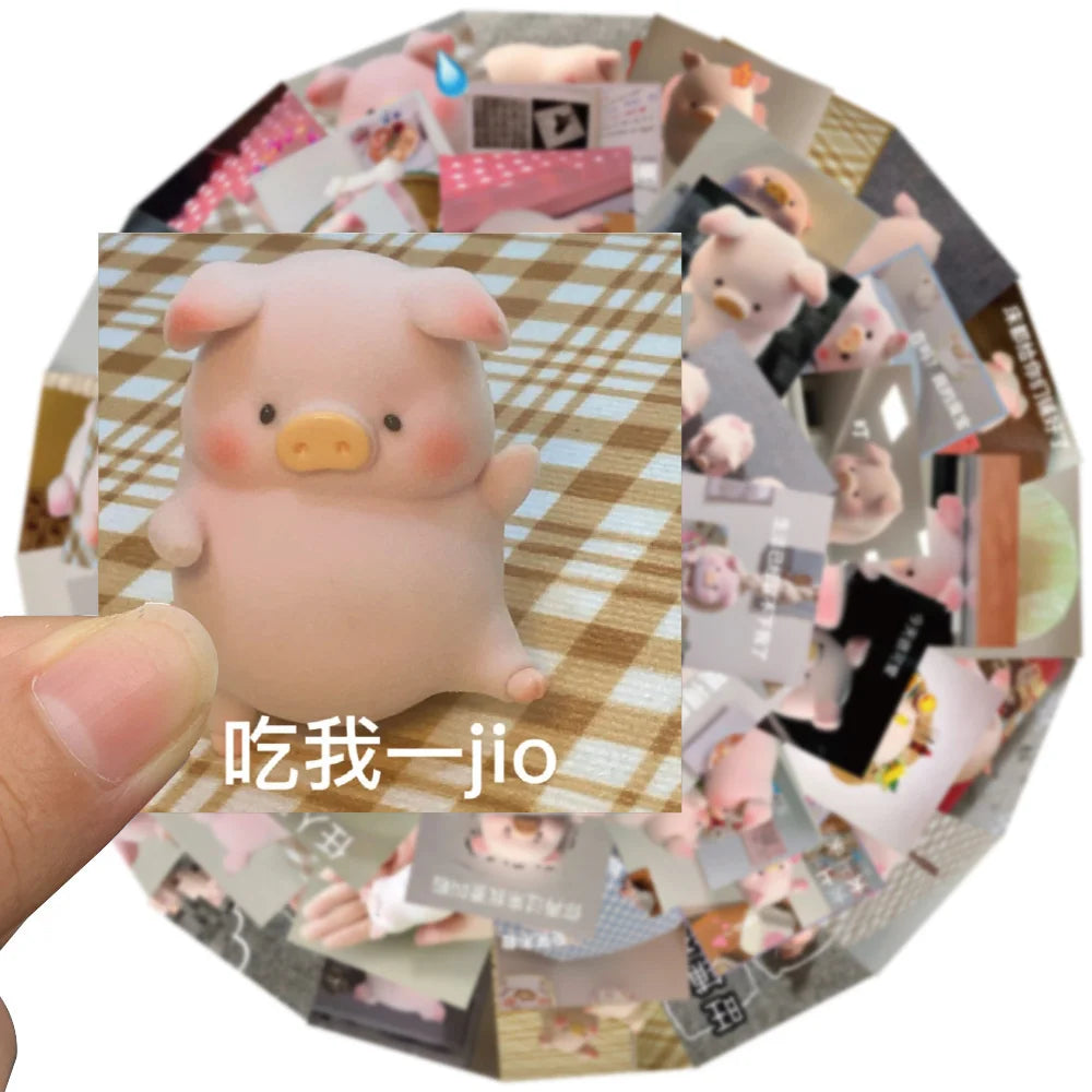 50PCS of Lulu Pig packaging graffiti stickers, personalized, fashionable, creative and trendy DIY exquisite decorative decal cups, helmets, skateboards, popular sticker toys