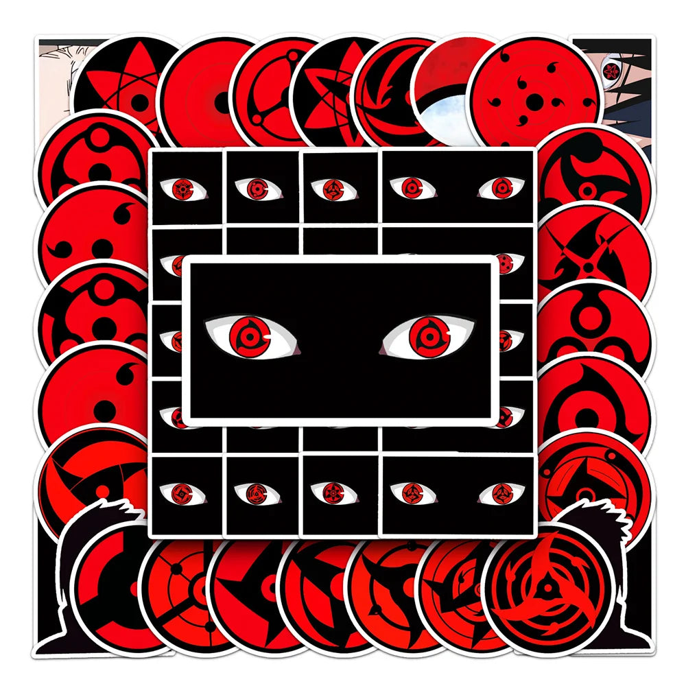 50PCS Sharingan Anime Naruto DIY Graffiti Toys Stickers Guitar Book Phone Shell Riman Stickers
