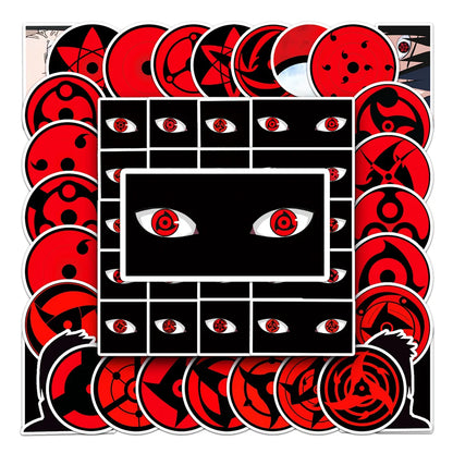 50PCS Sharingan Anime Naruto DIY Graffiti Toys Stickers Guitar Book Phone Shell Riman Stickers