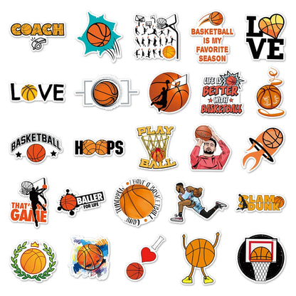 50PCS Basketball Graffiti Waterproof Sticker Sports Personality DIY Refrigerator Skateboard Water Cup GuitarTrend