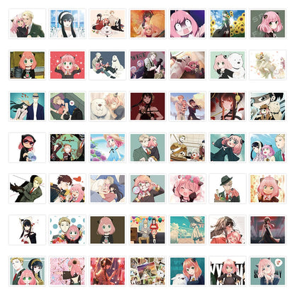 50PCS Japanese Anime Spy×Family Cute Anya Forger Cartoon Luggage Motorcycle Car  Laptop Ipad Skateboard Sticker