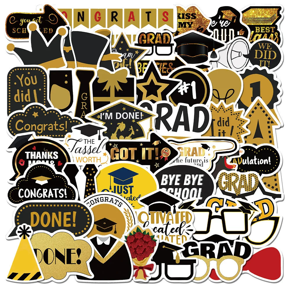 50PCS 2026 Graduation Season New Graffiti Personalized Sticker Notebook Point Mobile Phone Decoration Skateboard
