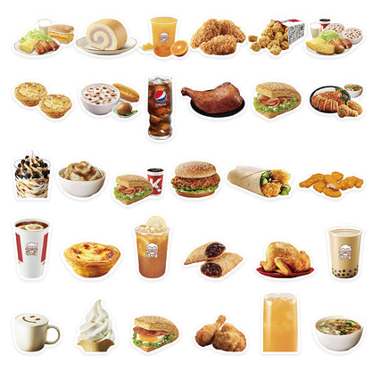 64PCS Burger Civilization Stickers - Fast Food Archaeology Decals for Culinary Stratigraphy Maps, Condiment Colonialism Logs & Patty Paradigm Studies