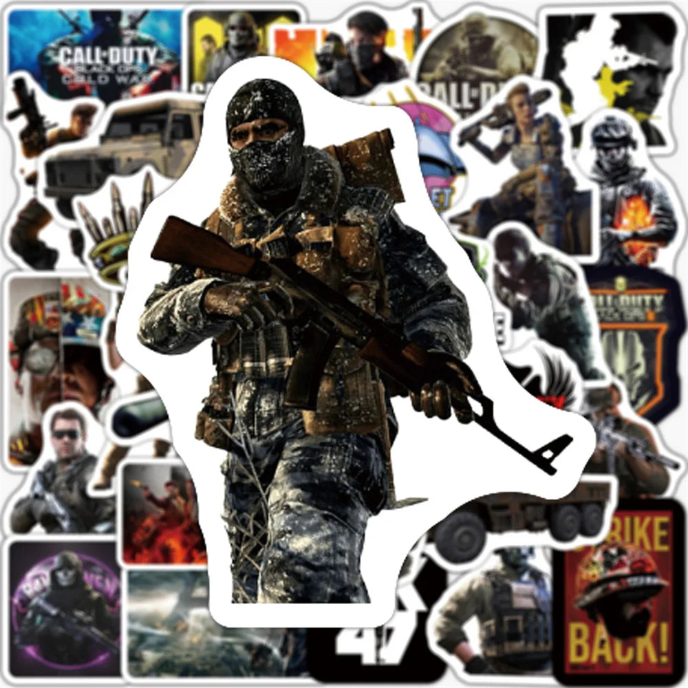 50PCS New Gun Game Graffiti Stickers Personalized Fashion Creative Exquisite Decorative Decals Toys for Bike Computer Laptop Electric Car Water Cup Popular Stickers