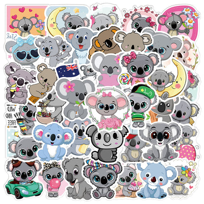 50PCS Cute Koala Stickers - Australian Animal Decals for Laptops, Water Bottles, Planners & Animal Lover Gifts