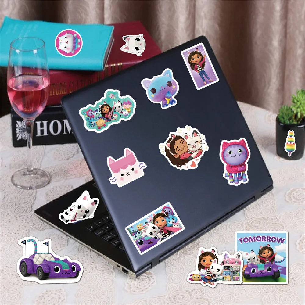 50PCS Gaby's Dollhouse Sticker Animation Waterproof Diy Graffiti Water Cup Notebook Luggage Sticker Painting
