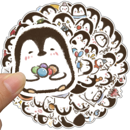 50PCS Cartoon Penguin Adorable Animal Doodle Stickers Perfect for Skateboard Helmets, Laptops, Water Bottles, Guitars, Stationery Boxes Exquisite DIY Desktop Decor Decals