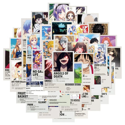 50PCS Anime Poster Collection Sticker Decoration Luggage Laptop IPad Journal Skateboard Waterproof Sticker