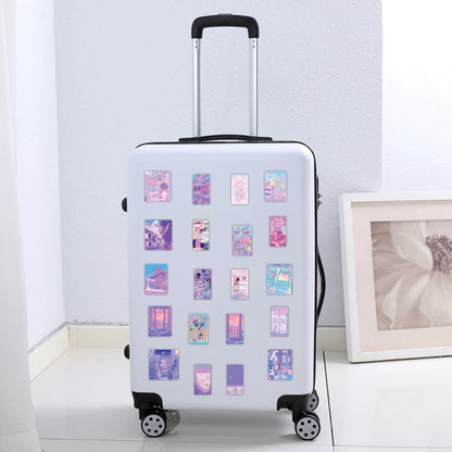 50PCS Cartoon Purple Laser-Cut Girly Doodle Stickers for Skateboards, Water Bottles, Laptops, Phone Cases, Fridge, and Desktop Decor