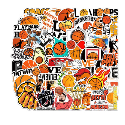 50PCS Basketball Graffiti Waterproof Sticker Sports Personality DIY Refrigerator Skateboard Water Cup GuitarTrend