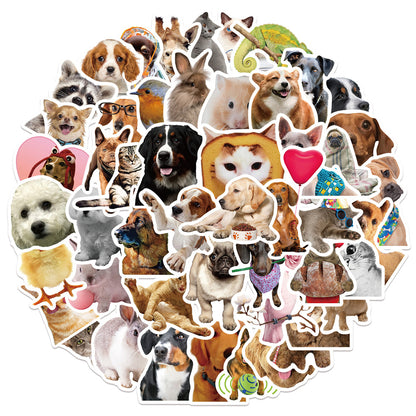 50PCS Funny Animal Doodle Stickers, Cute Cartoon Vinyl Decals for Laughter, Journals, and Kids Crafts