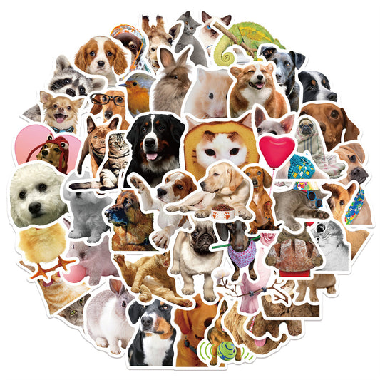 50PCS Funny Animal Doodle Stickers, Cute Cartoon Vinyl Decals for Laughter, Journals, and Kids Crafts
