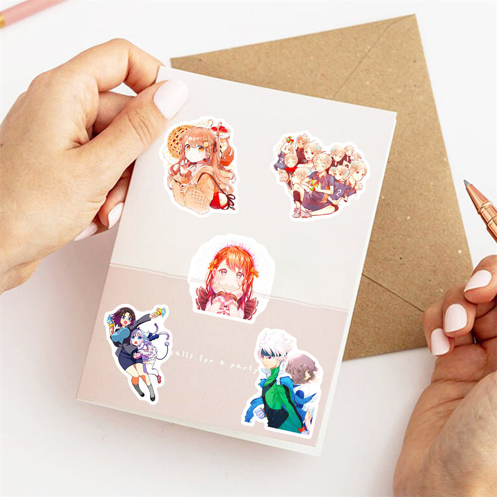 50PCS Anime Character Stickers - Cartoon Collection Decals for Laptops, Water Bottles, Journals & Otaku Gifts