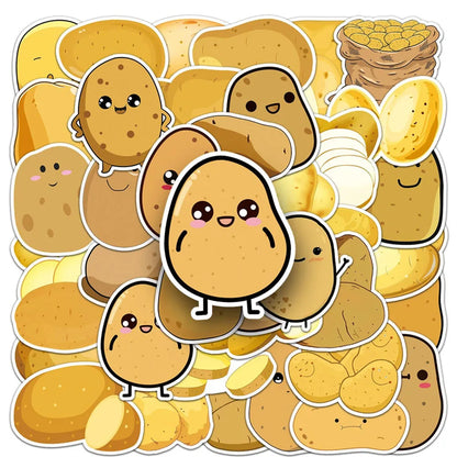 50PCS Potato Political Ecology Stickers - Tuber Semiotics Decals for Underground Economy Maps, Starchy Sovereignty Journals & Culinary Colonialism Studies