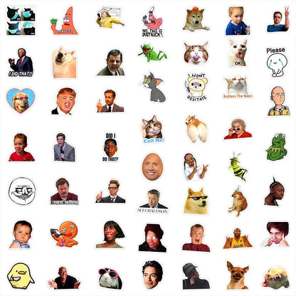 50pcs Web Funny Pop Meme Graffiti Stickers For Luggage Laptop Ipad Skateboard Motorcycle Stickers