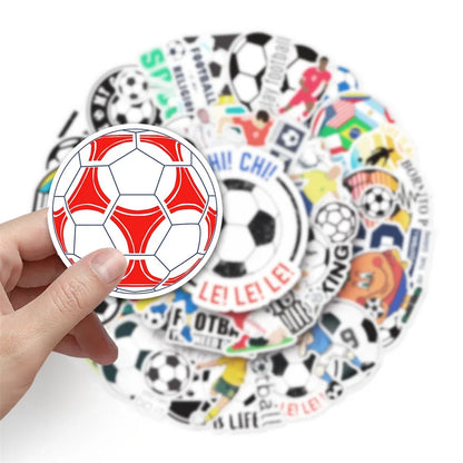 50PCS Football Sports Graffiti Cartoon Stickers Toy Luggage Laptop Car Computer Ipad Gift Skateboard Car Sticker