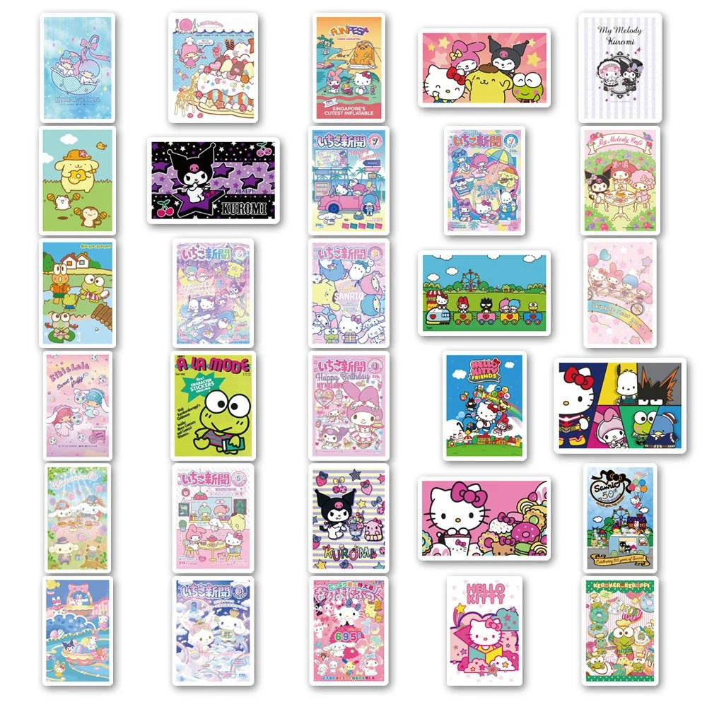 62PCS Hot Cute Cartoon Character Graffiti Stickers Luggage Phone Case Laptop IPad Water Cup Waterproof Stickers