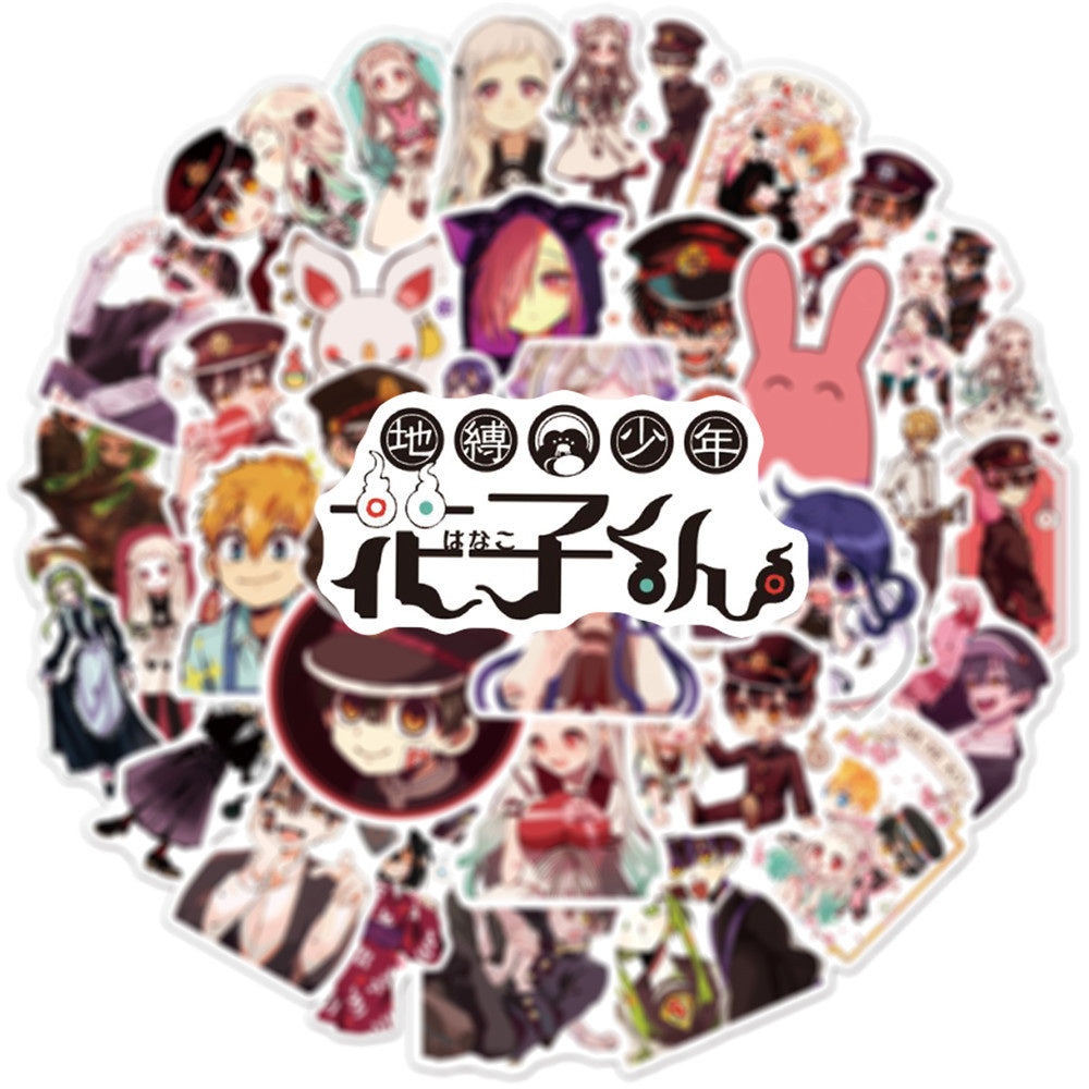 50PCS Anime Bound by the Earth: Hanako-kun Doodle Stickers Perfect for Skateboards, Refrigerators, Water Bottles, Helmets Exquisite DIY Decorations for Notebooks and Stickers
