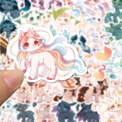 40PCS of cute graffiti stickers featuring fantasy creatures, personalized, fashionable and creative DIY exquisite decorative stickers, notebooks, children's gifts, ipads, guitars, helmets, and popular decal toys