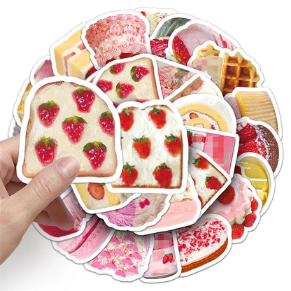 50PCS Cake & Dessert Stickers - Sweet Food Decals for Planners, Water Bottles, Baking Journals & Food Lover Gifts