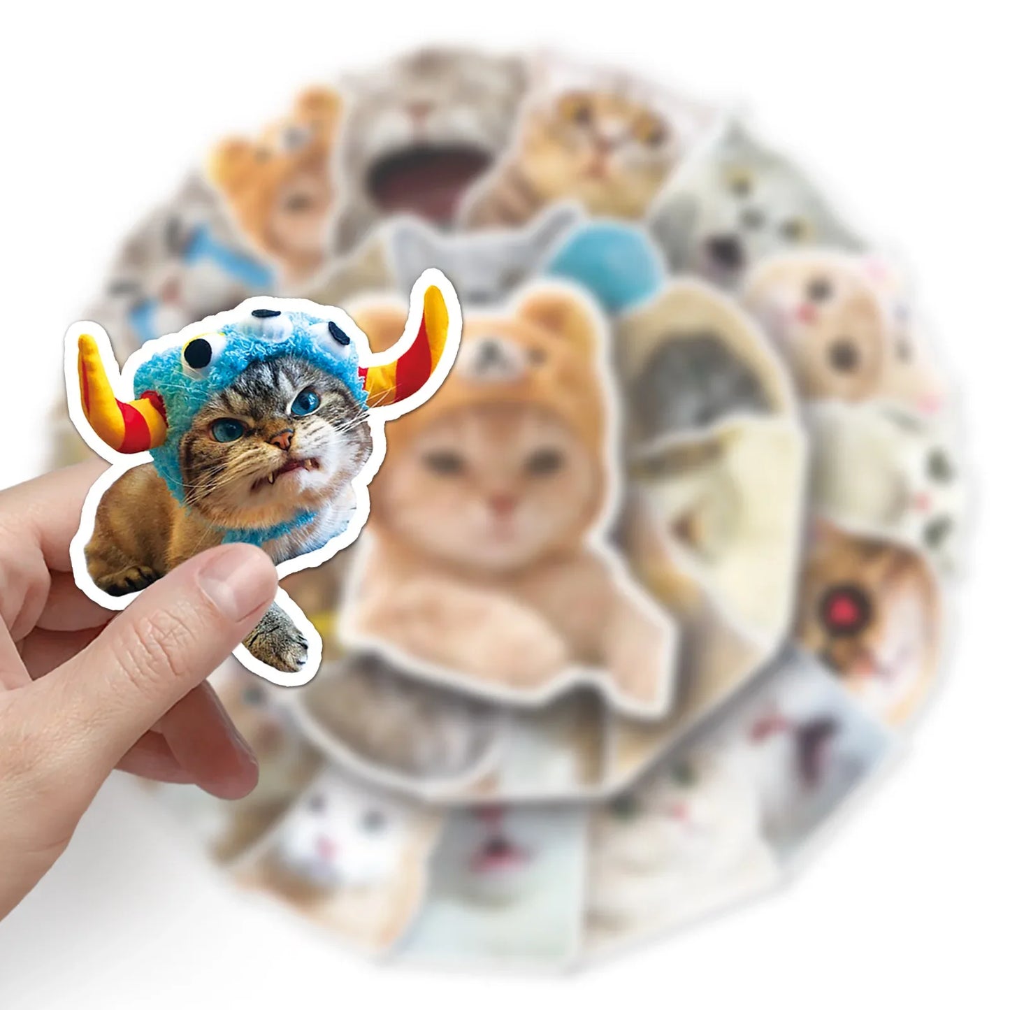 50PCS New Popular Cartoon Cat Sticker Pack Skateboard Guitar Decoration DIY Suitcase Water Cup  Notebook  Decal