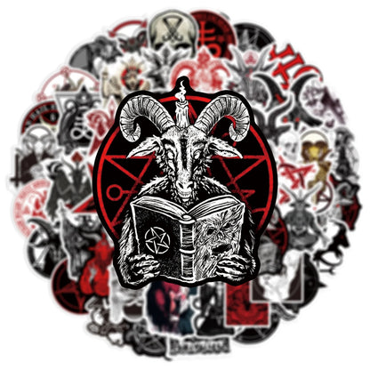 50PCS New Trend Devil Satan Sticker Graffiti Helmet Water Cup DIY Waterproof PVC Graffiti Sticker personal Toys