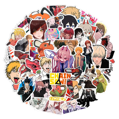 50PCS Riman Chainsaw Man Trend Graffiti Sticker Toy Decoration Notebook Kids Gift iPad GuitarPVCWaterproofSticker