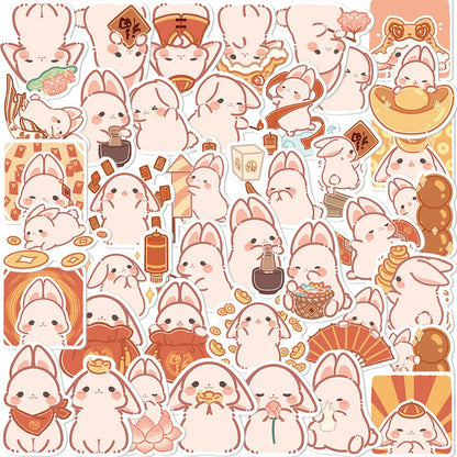 50PCS Cartoon Bunny Cheese Sticker Graffiti iPad Desk Notebook Helmet  Computer Pattern Scrapbook Toy Decoration