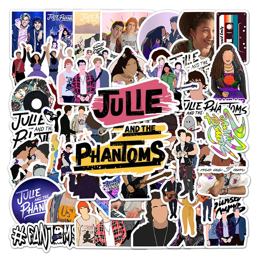 50PCS American TV Series Julie and The Phantom Boy Personality Stickers Laptop Luggage Stationery Stickers