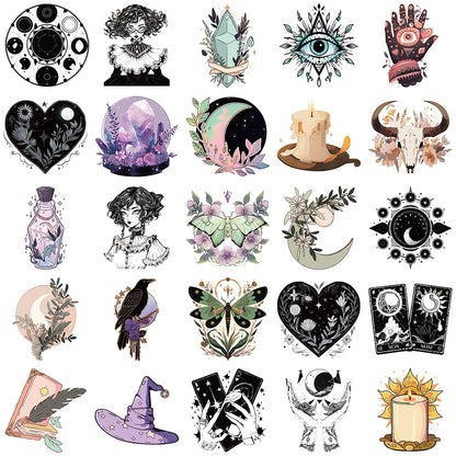 50PCS Cartoon Witch Doodle Stickers Exquisite, Fashionable, Creative DIY Journal Decorations Suitable for Suitcases, Skateboards, Laptops, Refrigerators, Phone Cases, and Stationery Boxes